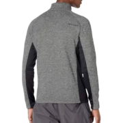 Back view of a grey Spyder Outbound jacket featuring a heathered texture and black side panels for a modern active look.
