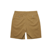 Back view of the limited edition Parra x Sp5der Ants shorts featuring a tan colorway and minimalist design aesthetic.