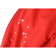 Detailed view of the Sp5der Red Atlanta Open Leg Sweatpant featuring a high-quality white star graphic print.