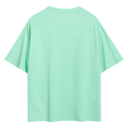 Back view of the vibrant seafoam green Sp5der print tee shirt, a high-quality streetwear essential for any wardrobe.
