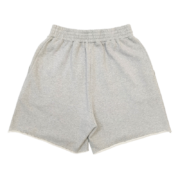 Back view of the grey Sp5der OG Web Logo sweat shorts featuring premium French Terry fabric and a relaxed fit.