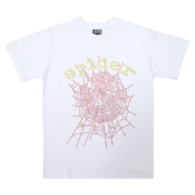 The Thug Sp5der T-shirt features a striking web graphic print on a crisp white cotton fabric for an edgy streetwear look.