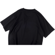 Back view of the black SP5DER Jeff Free graphic streetwear tee featuring a premium oversized aesthetic design.