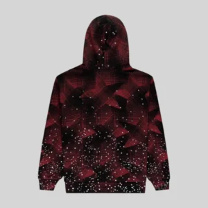 Sp5der Star Plaid Full Zip Hoodie back view