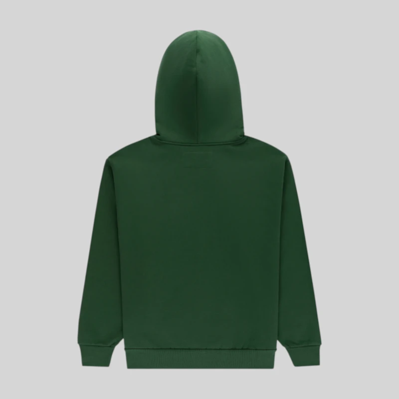 Sp5der Og Web Studded Zip Hoodie 'Green' back view