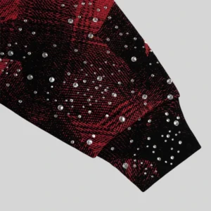 Sp5der Star Plaid Full Zip Hoodie close up