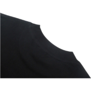 Close up view of the black collar detail on the Sp5der Atlanta print T-shirt for a premium streetwear look.