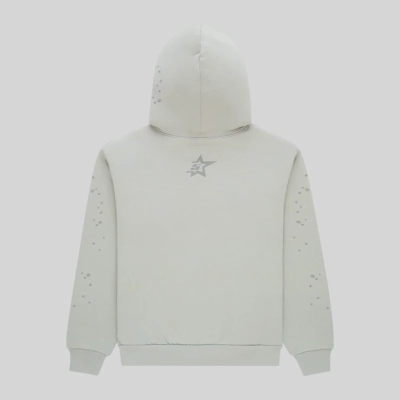 Sp5der Tonal Punk V2 Hoodie 'Grey' back view