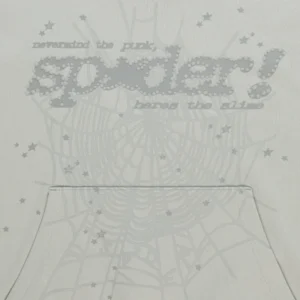 Sp5der Tonal Punk V2 Hoodie 'Grey' close up