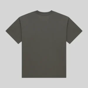 Back view of the Sp5der Commerce Tee in slate grey, showcasing the plain minimalist aesthetic of this cotton shirt.