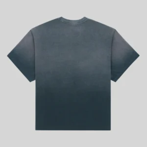 The back view of the Sp5der Form 5 Tee in black wash, featuring a premium 100% cotton design with a vintage aesthetic.