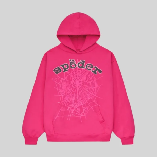 Sp5der Legacy Hoodie 'Pink front view