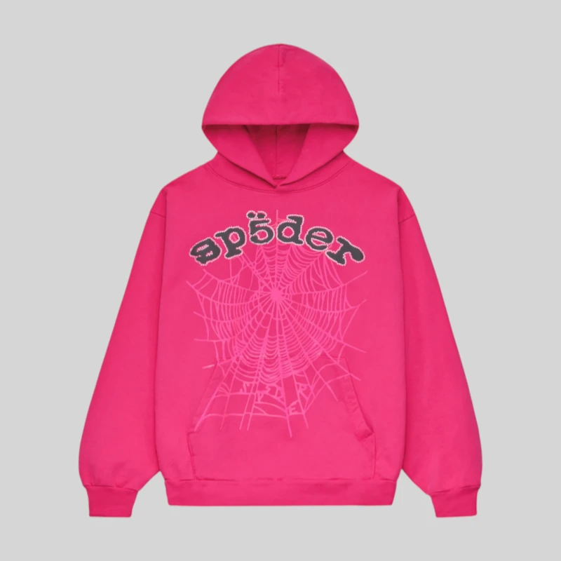 Sp5der Legacy Hoodie 'Pink front view
