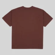 Back view of the brown Sp5der Oversized Worldwide Sp5 Tee made from heavy 12oz combed cotton jersey for streetwear.