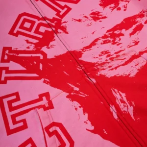 Sp5der Nocturnal Zip Hoodie 'Red' close up