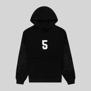 Sp5der Stadium Hoodie 'Black' front view