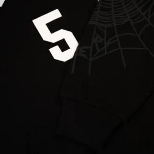Sp5der Stadium Hoodie 'Black' close up