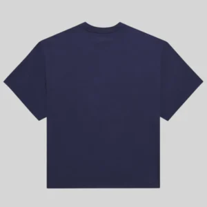 Back view of the dark blue Sp5der SP5 5Luminum Tee made from 100% cotton, showcasing a clean minimalist aesthetic.