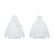 Front and back view of the Sp5der AOP Web Hoodie in heather grey featuring an all-over web print and bold branding.