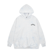 Front view of the premium Sp5der AOP Web Hoodie in Heather Grey featuring an all-over streetwear spider web print.