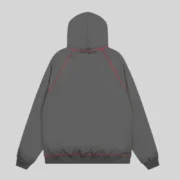 Back view of the premium 13oz cotton fleece Sp5der Archive Contrast Hoodie in Slate Grey from the FW25 collection.