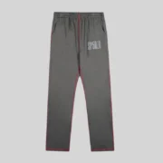 Front view of the Sp5der Archive Contrast sweatpants in Slate Grey featuring premium cotton fleece and logo print.