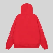 Sp5der Atlanta Zip Up Hoodie 'Red' back view