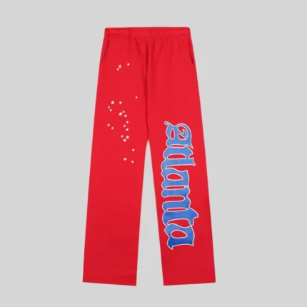 Sp5der Atlanta Zip Up sweatpent 'red' front view