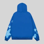 Sp5der Beluga V2 Hoodie 'Blue' back view
