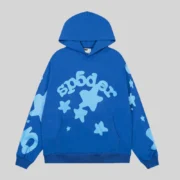 Sp5der Beluga V2 Hoodie 'Blue' front view
