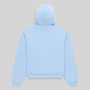 Back view of the Rock Blue Sp5der Mixed Stone OG V2 Zip Hoodie, crafted from 13oz premium heavyweight cotton fleece.