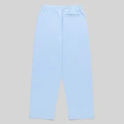 Back view of the Sp5der Mixed Stone OG V2 zip sweatpants in light Rock Blue 13oz premium cotton fleece fabric.