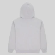 Back view of the Sp5der Mx555 zip hoodie in heather grey featuring premium 13oz cotton fleece construction.