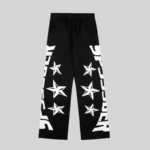 Sp5der Mx555 Zip Sweatpant 'Black' front view