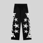 Sp5der Mx555 Zip Sweatpant 'Black' front view