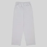 Back view of the premium heavyweight 13oz cotton fleece Sp5der Mx555 sweatpants in Heather Grey with a relaxed fit.