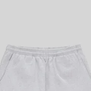 A close-up view of the elasticized waistband on the Sp5der MX555 Heather Grey sweatpants, highlighting the premium cotton.