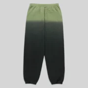 Back view of Sp5der OG Web Ombre Sweatpants in Black featuring a green and black gradient cotton fleece design.