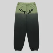 Front view of the Sp5der OG Web Ombre sweatpants in black featuring a unique gradient design and puff print branding.