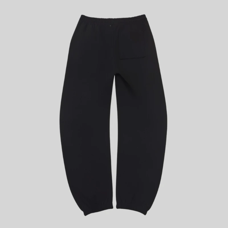 Back view of the Sp5der OG Web V2 Knicks Alternate Sweatpants in black, showcasing the premium heavyweight fleece.