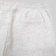 A detailed close-up view showing the high-quality grey fabric texture of the Sp5der OG Web V2 Knicks sweatpants pocket.