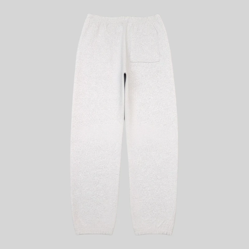 Front view of the Sp5der OG Web V2 Knicks Home Sweatpants in Grey, featuring a premium fleece construction.