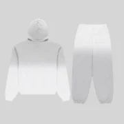 Back view of the Sp5der OG Web V2 Ombre Tracksuit in Sport Grey, featuring heavyweight 13oz cotton fleece construction.