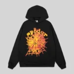 Sp5der Og Web V2 Hoodie 'Black' front view