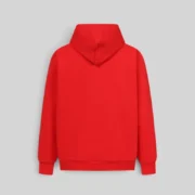 Back view of the Sp5der P*NK V2 Hoodie in red, a premium heavyweight streetwear fleece available in the Sp5der archive.