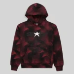 Sp5der Archive Exclusive Black Plaid Splatt Hoodie featuring signature web graphics and a white star logo on the front.