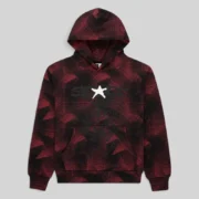 Sp5der Archive Exclusive Black Plaid Splatt Hoodie featuring signature web graphics and a white star logo on the front.