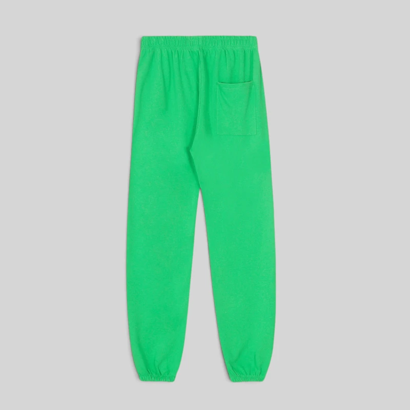 Sp5der Punk V2 Rhinestone Sweatpants 'Bright Green' back view
