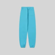 Back view of the Sp5der Punk V2 Sweatpants in Sky Blue, made from 13oz premium cotton fleece for streetwear style.