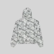 Back view of the Sp5der Realtree OG Web V2 Zip Hoodie featuring a white and gray camouflage pattern and cotton fleece.